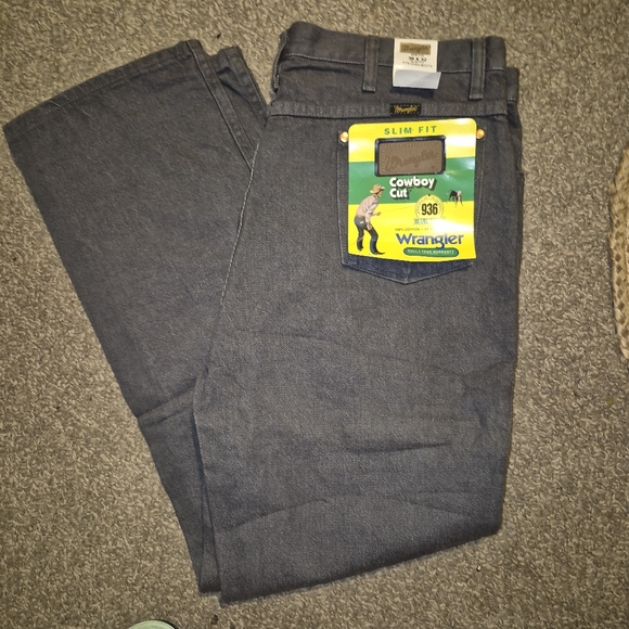 Wrangler Slim Fit Cowboy Cut Sz 38 X 36 Gray NWT - Picture 1 of 9
